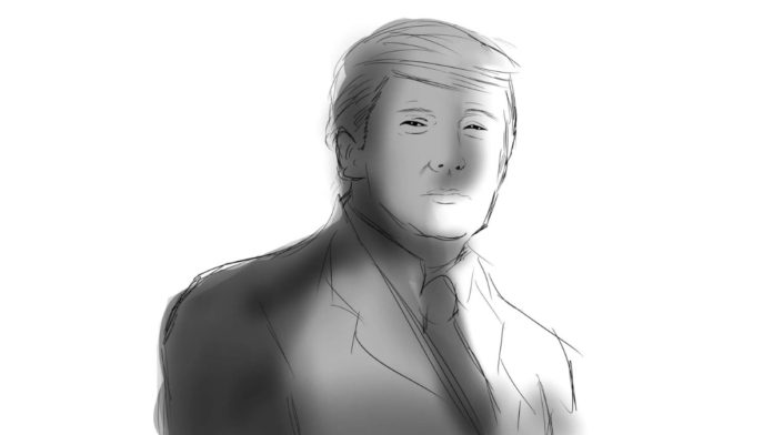 Donald Trump Drawing incumbent redsident donald trump, a teen's perscpective