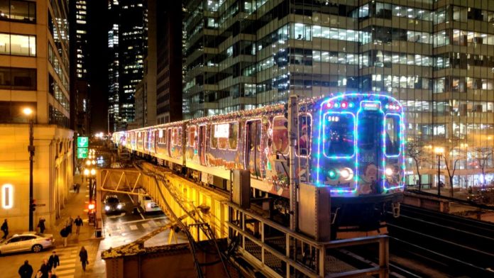 CTA Holiday Train at Night The Magic Returns: Santa Welcomes Back Riders to The Allstate CTA Holiday Train and Holiday Bus