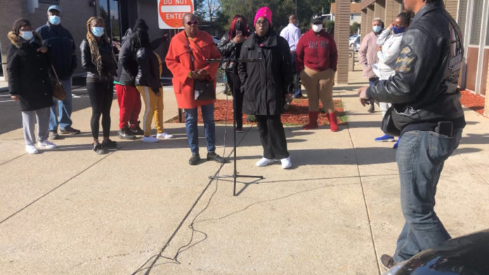 firetherapistprotest Fire the Rapist yelled by citizens of Dolton at a rally today in front of City Hall
