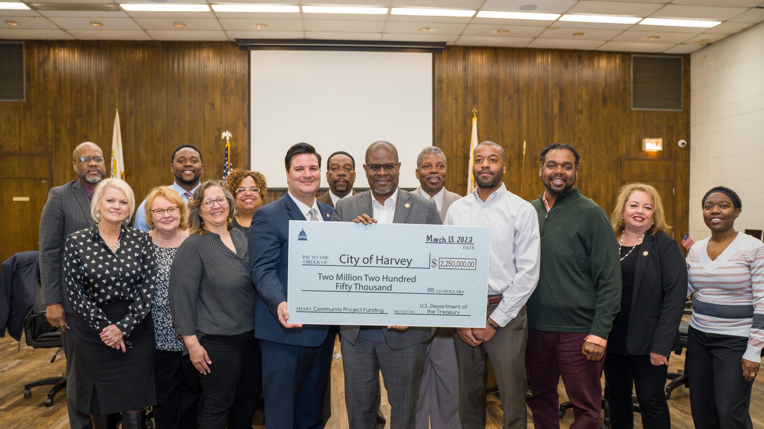 City of Harvey Receives Ceremonial Checks from Congresswoman Robin Kelly