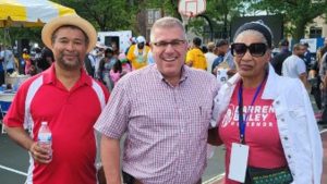 Paul McKinley of the IL Black GOP with Darren Bailey at the 2022 Bud Billiken Parade