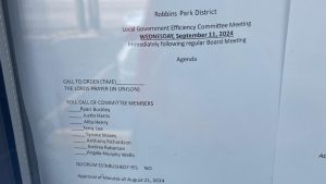 Illegal Vote on agenda at Robbins Park District