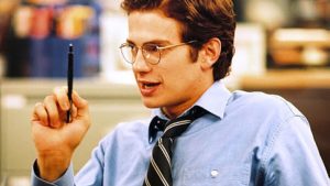 Stephen Glass portrayed by Hayden Christensen in the movie Shattered Glass