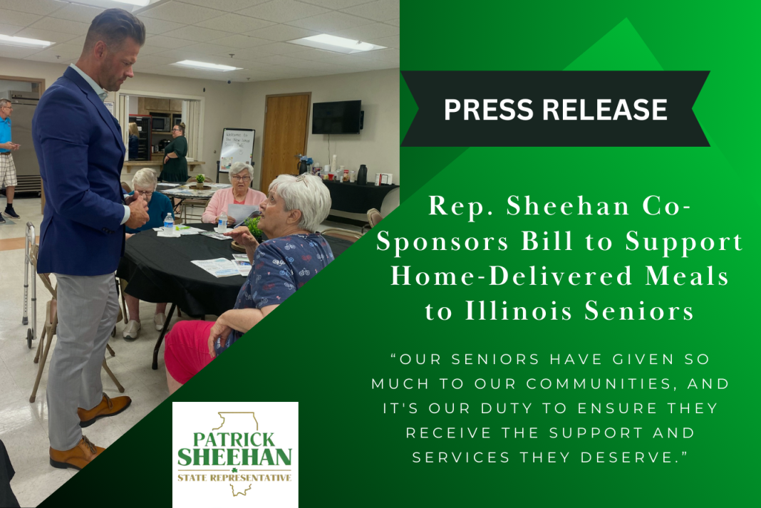 Rep. Sheehan Co-Sponsors Bill to Support Home-Delivered Meals to Illinois Seniors