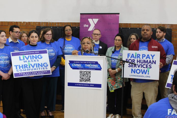 Human Service Workers Launch Week of Action with State Rep. LaPointe and Senator Guzmán at Powerful Press Conference