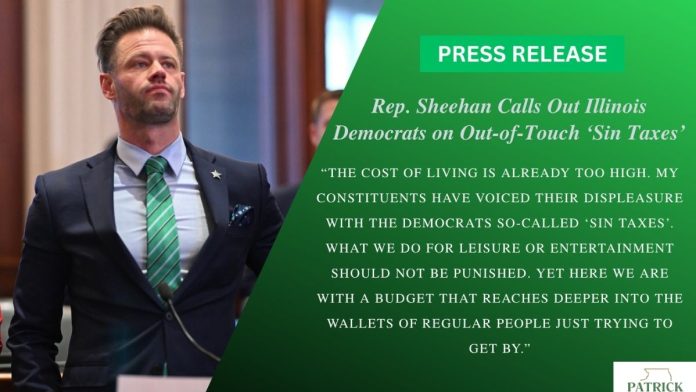 Rep. Sheehan Calls Out Illinois Democrats on Out-of-Touch 'Sin Taxes'