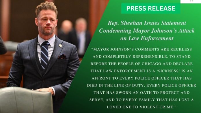 Rep. Sheehan Condemns Mayor Johnson’s Remarks on Law Enforcement
